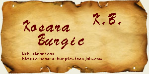 Kosara Burgić vizit kartica